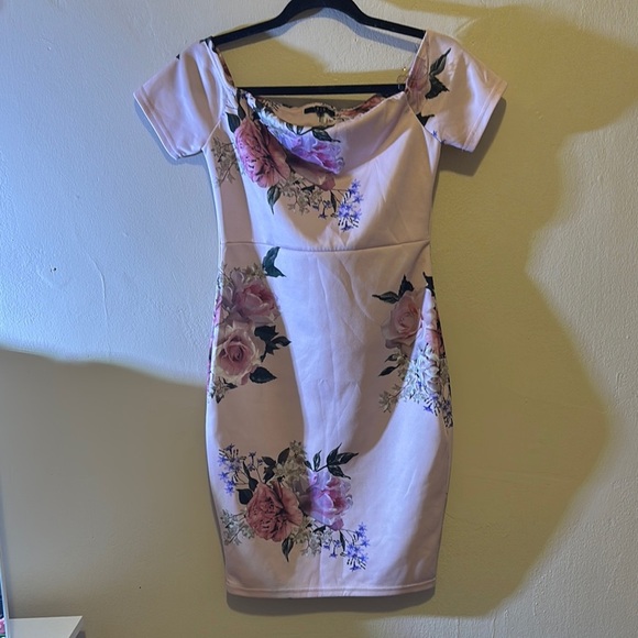 Iris Pink Floral Mini Dress - Picture 1 of 3
